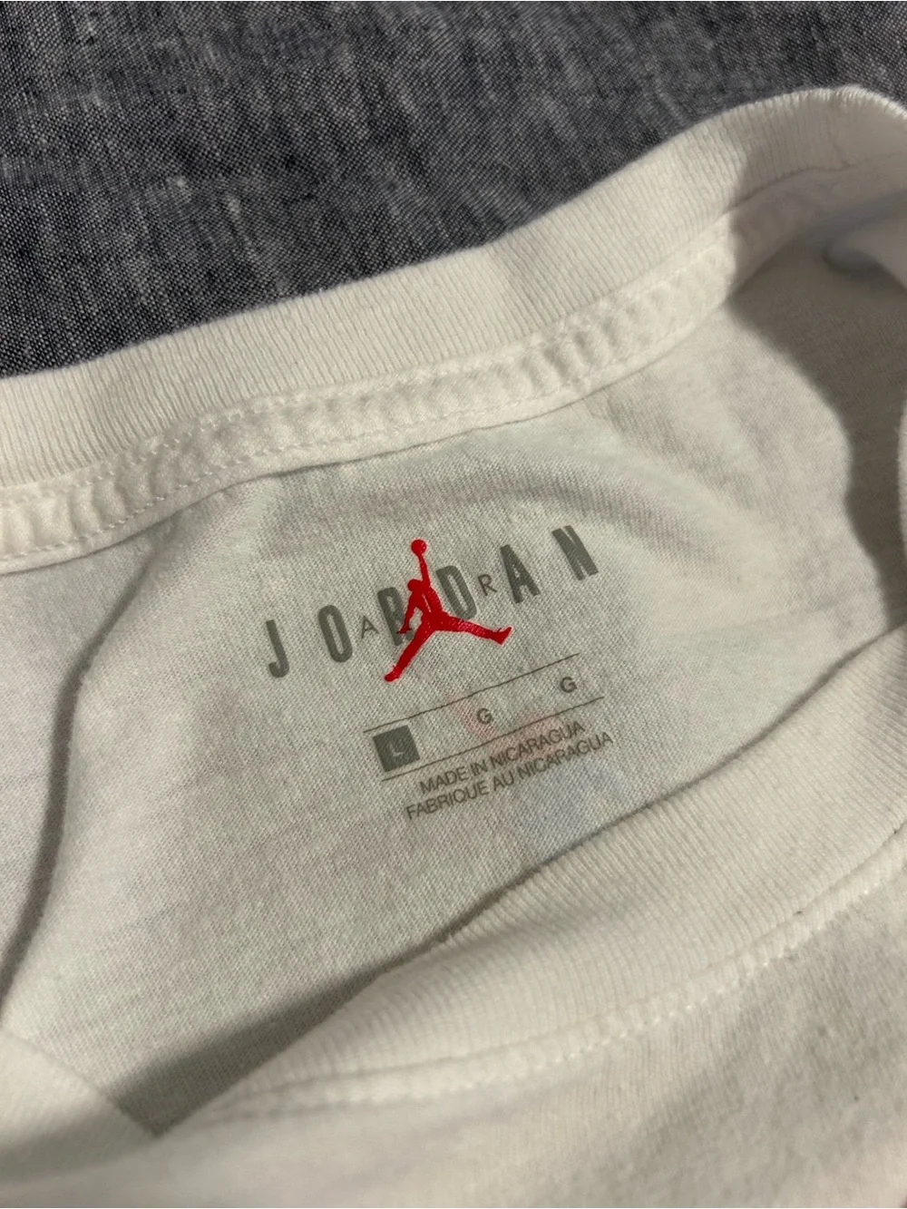 Jordan White Tee with Red Jumpman Logo